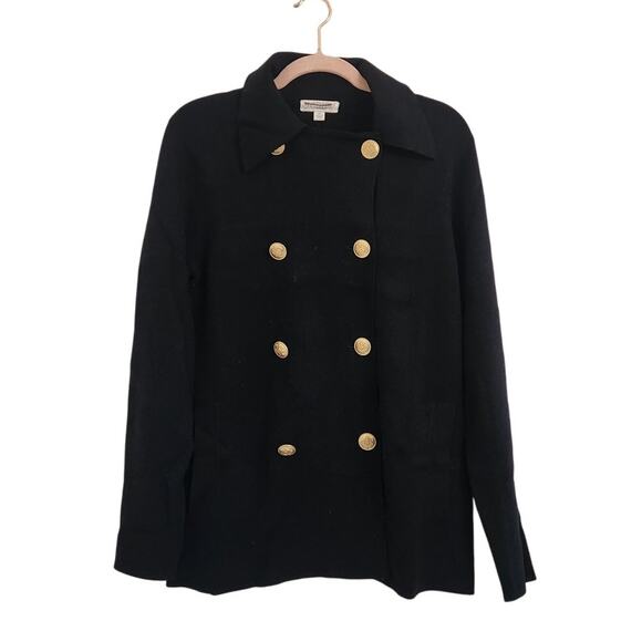 NWOT J. Crew Warwick Sweater Blazer Gold Button Detail Black XS - Picture 7 of 11